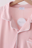 Pink bamboo mom pajama set – view 2 Aaria Tees
