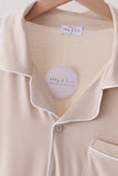 Beige bamboo mom pajama set – view 2 Aaria Tees