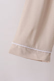 Beige bamboo mom pajama set – view 4 Aaria Tees
