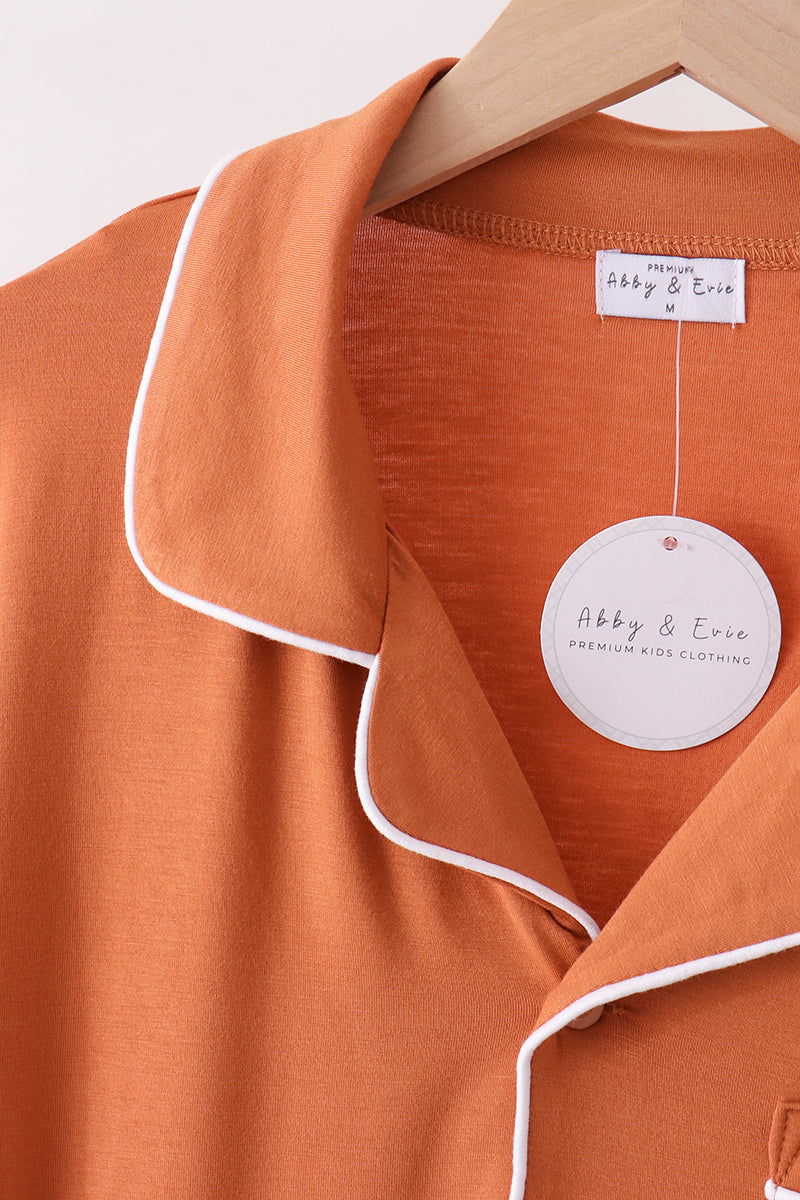 Caramel bamboo mom pajama set – view 2 Aaria Tees