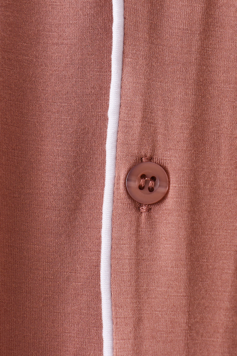 Dusty rose bamboo mom pajama set – view 4 Aaria Tees