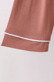 Dusty rose bamboo mom pajama set – view 5 Aaria Tees
