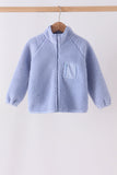 Blue fleece zipper jacket Aaria Tees