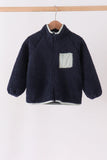 Navy fleece zipper jacket Aaria Tees