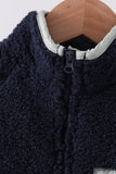 Navy fleece zipper jacket Aaria Tees