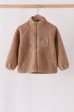 Beige fleece zipper jacket Aaria Tees