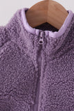 Purple fleece zipper jacket Aaria Tees
