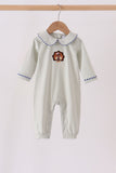 Sage turkey embroidery romper Aaria Tees