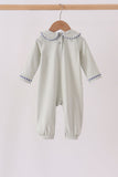Sage turkey embroidery romper Aaria Tees