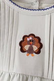 Sage turkey embroidery bubble Aaria Tees