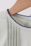 Sage turkey embroidery ruffle pants set Aaria Tees