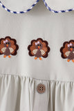 Sage turkey embroidery dress Aaria Tees