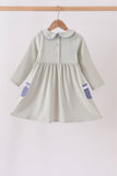Sage turkey embroidery dress Aaria Tees