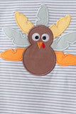 Sage turkey embroidery stripe top Aaria Tees