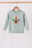 Sage turkey embroidery top Aaria Tees