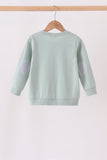 Sage turkey embroidery top Aaria Tees