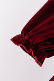 Maroon velvet bow dress Aaria Tees