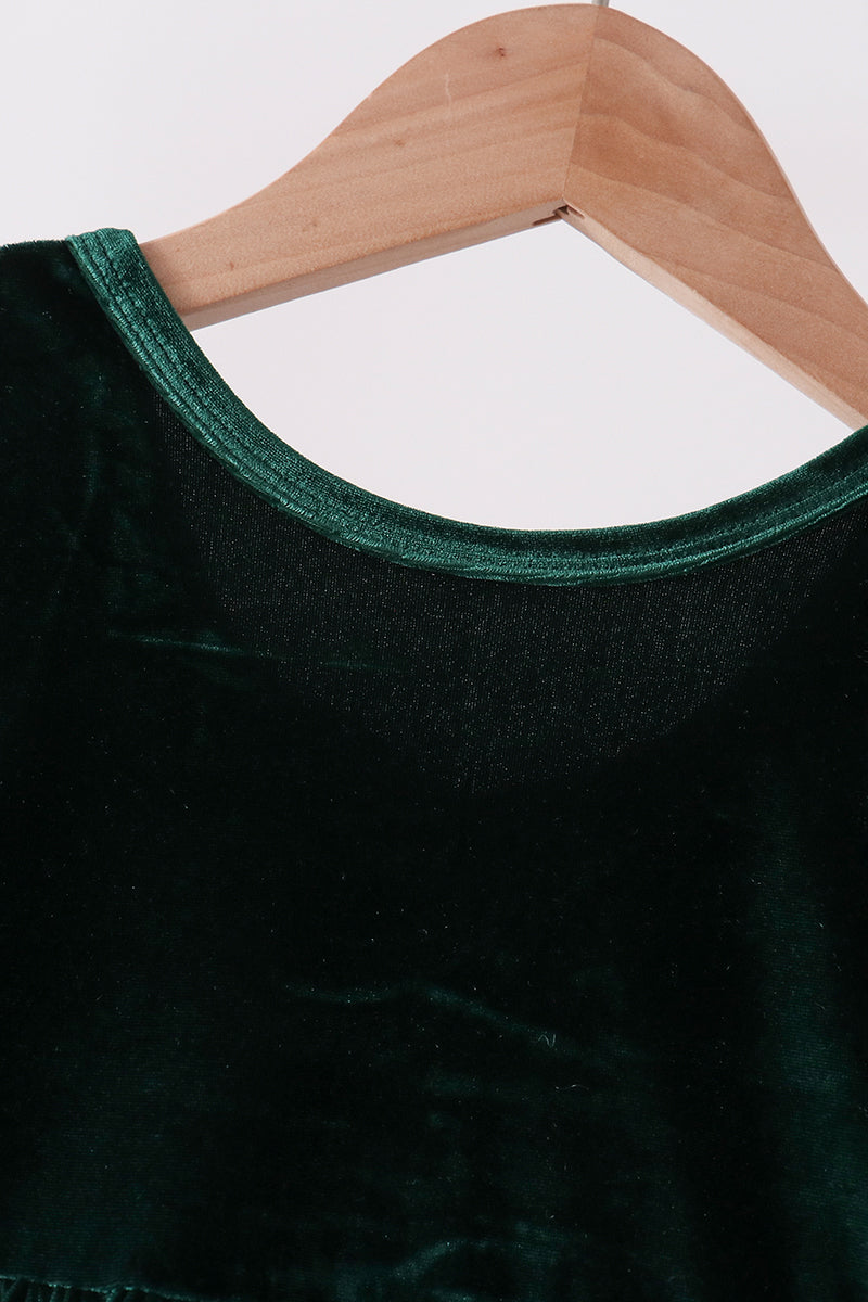 Green velvet bow dress - Aaria Tees Aaria Tees