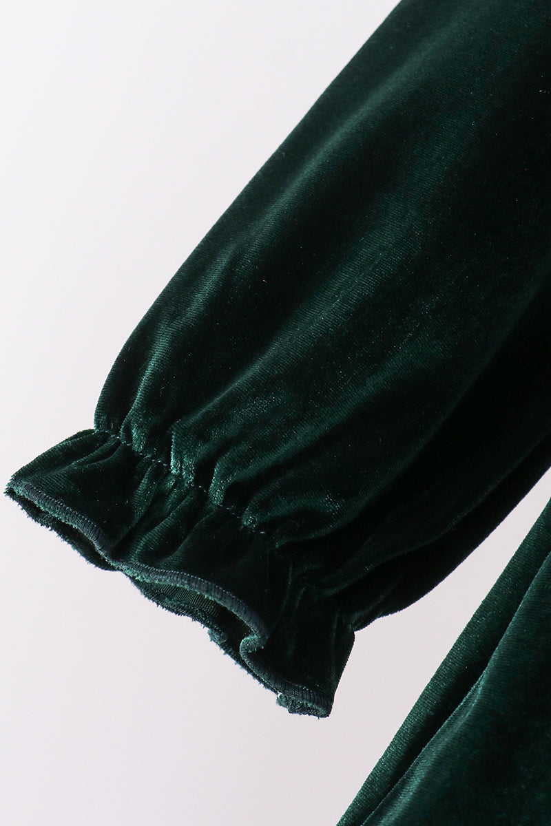 Green velvet bow dress - Aaria Tees Aaria Tees