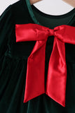 Green velvet bow dress - Aaria Tees Aaria Tees
