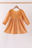 Gold velvet bow dress Aaria Tees