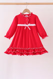 Red bow ruffle dress - Aaria Tees Aaria Tees