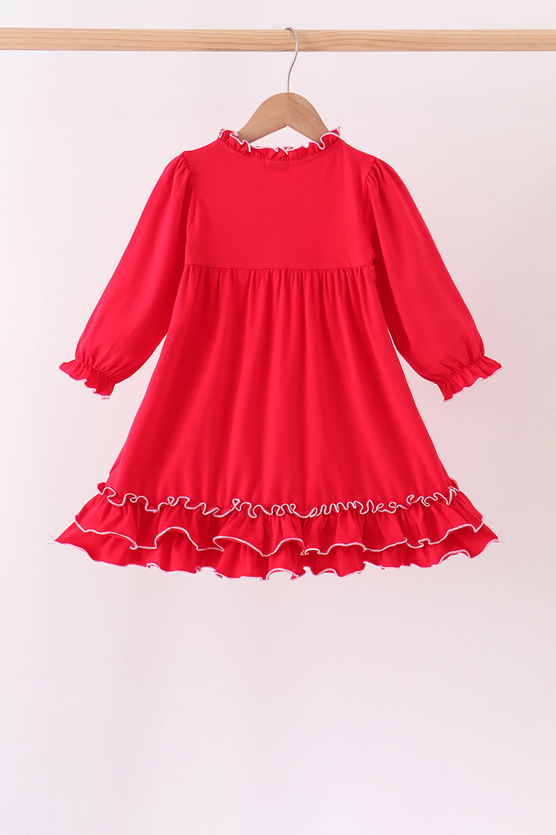 Red bow ruffle dress - Aaria Tees Aaria Tees