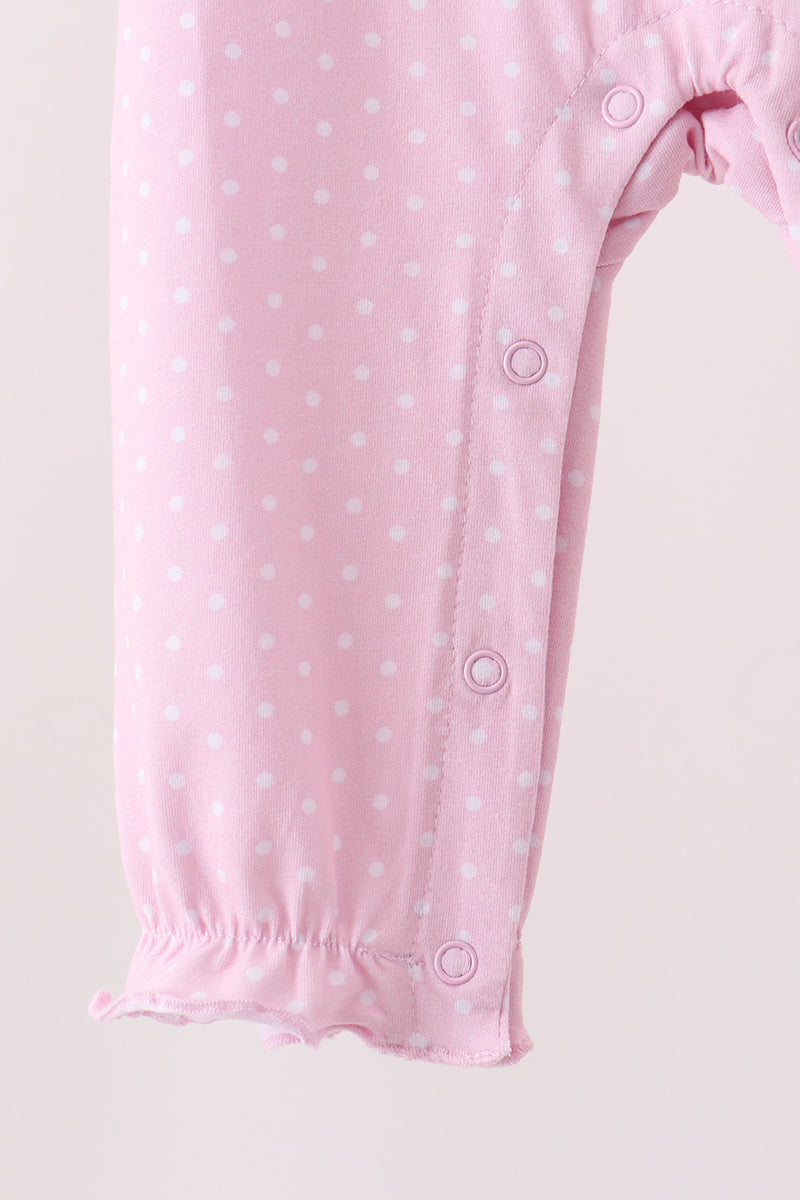 Pink christmas tree gingerbread embroidery romper - Aaria Tees Aaria Tees