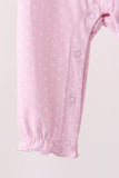 Pink christmas tree gingerbread embroidery romper - Aaria Tees Aaria Tees