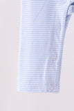 Blue turkey embroidery stripe romper Aaria Tees