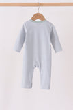 Sage turkey embroidery stripe romper Aaria Tees