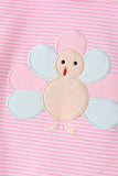 Pink turkey embroidery stripe pants set Aaria Tees
