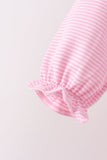 Pink turkey embroidery stripe pants set Aaria Tees
