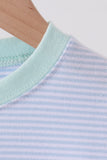 Blue turkey embroidery stripe pants set Aaria Tees