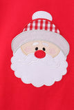 Red christmas santa embroidery scalloped pants set - Aaria Tees Aaria Tees