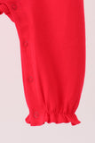 Red christmas santa embroidery ruffle romper - Aaria Tees Aaria Tees