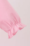 Pink turkey embroidery ruffle romper - Aaria Tees Aaria Tees