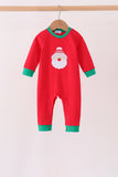 Red christmas santa embroidery romper - Aaria Tees Aaria Tees