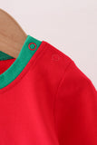 Red christmas santa embroidery romper - Aaria Tees Aaria Tees