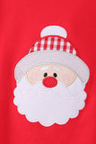Red christmas santa embroidery romper - Aaria Tees Aaria Tees