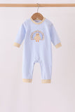 Blue turkey embroidery stripe romper - Aaria Tees Aaria Tees