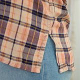 Floral Embroidery Plaid Button Up Shirt - Aaria Tees Aaria Tees