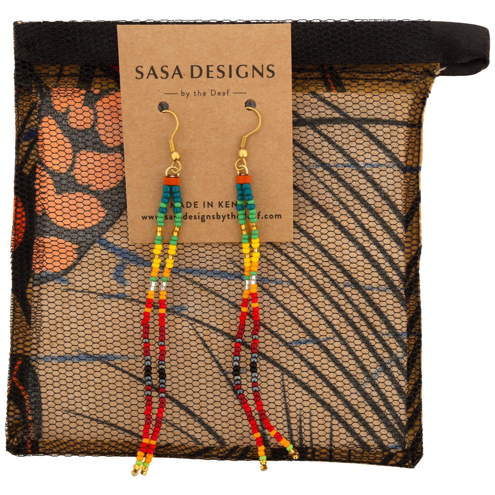 Double Rainbow Beaded Earrings - Aaria Tees Aaria Tees