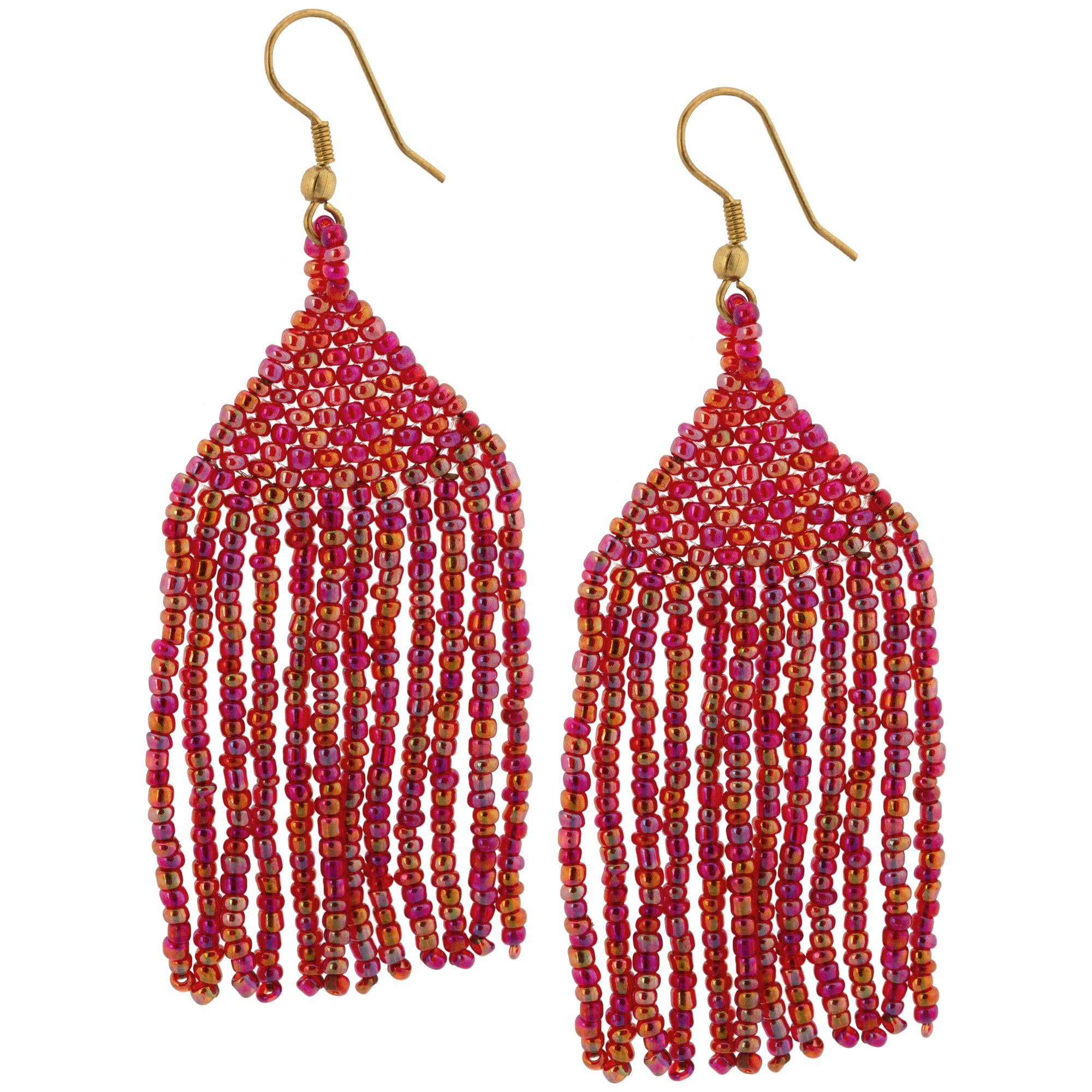 Brilliant Fringe Beaded Earrings - Aaria Tees Aaria Tees