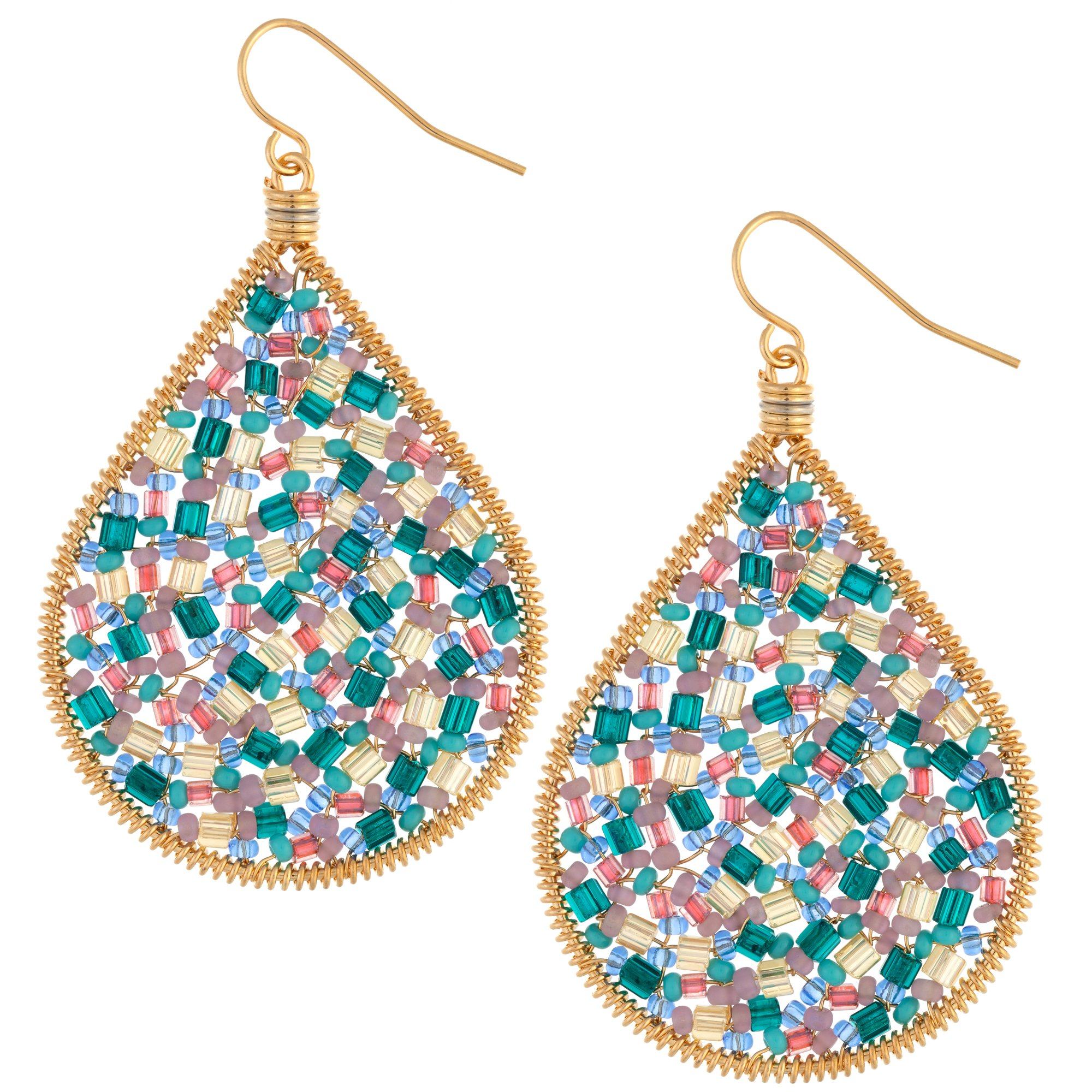 Beaded Dream Gold-Plated Earrings - Aaria Tees Aaria Tees