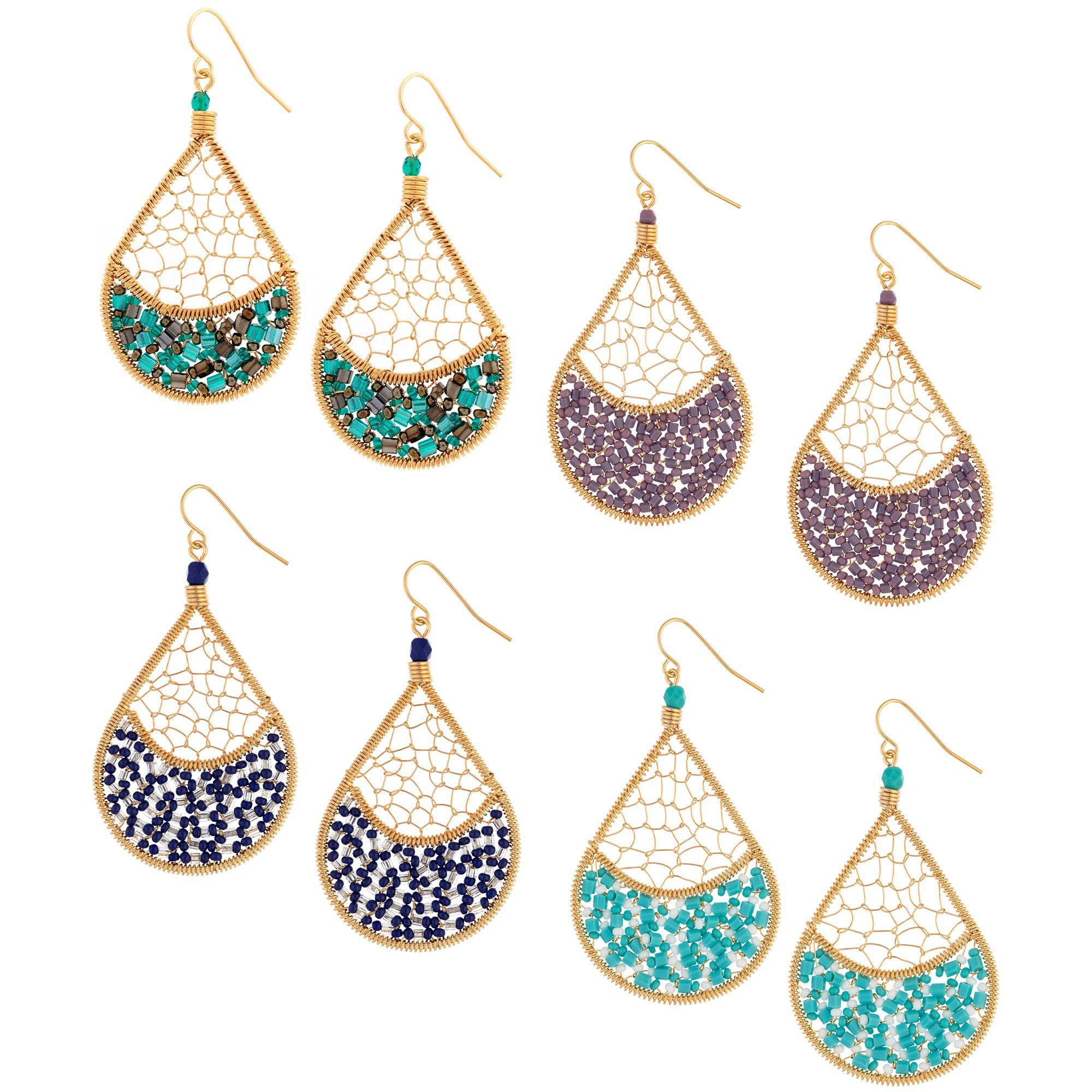 Threads & Beads Gold-Plated Earrings - Aaria Tees Aaria Tees