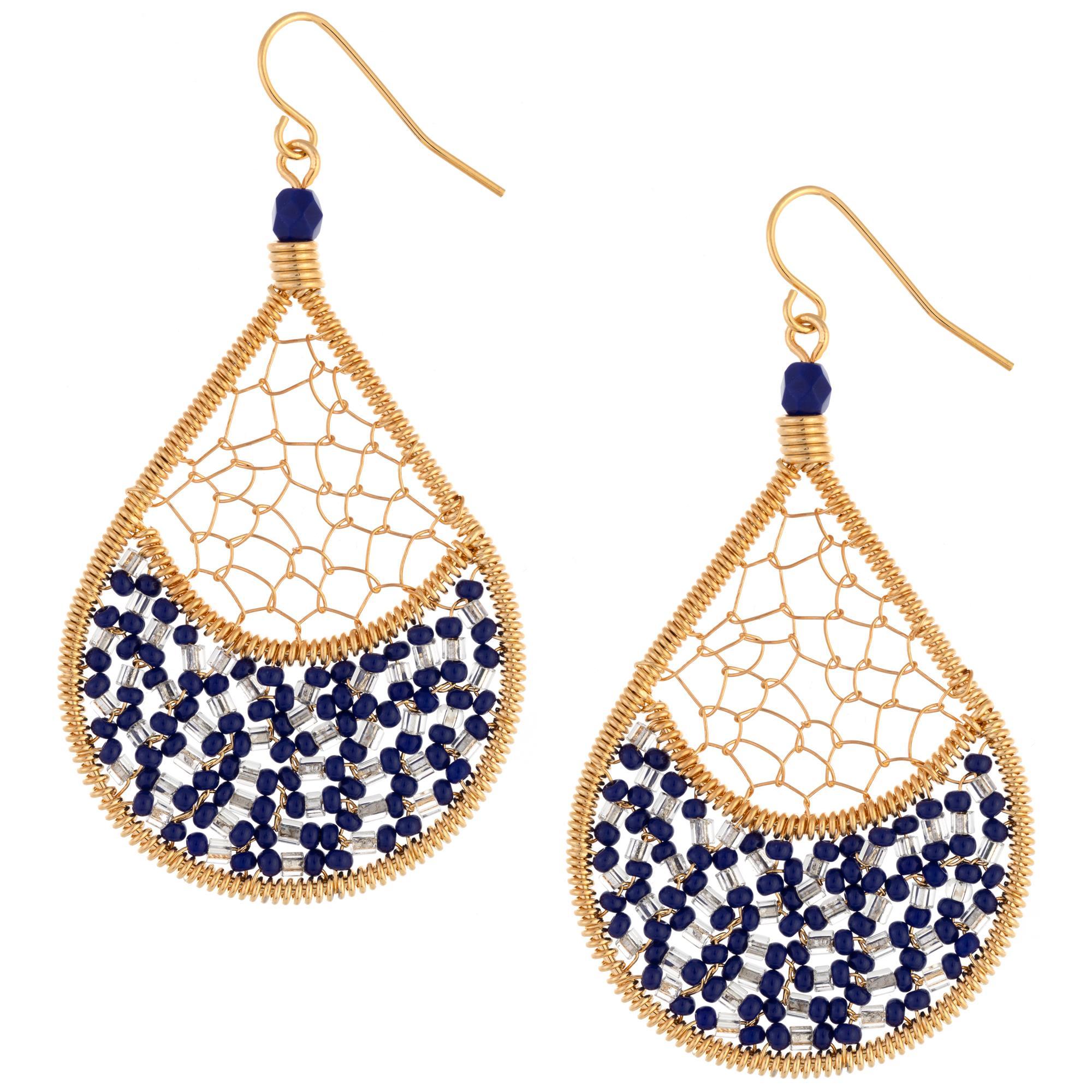Threads & Beads Gold-Plated Earrings - Aaria Tees Aaria Tees