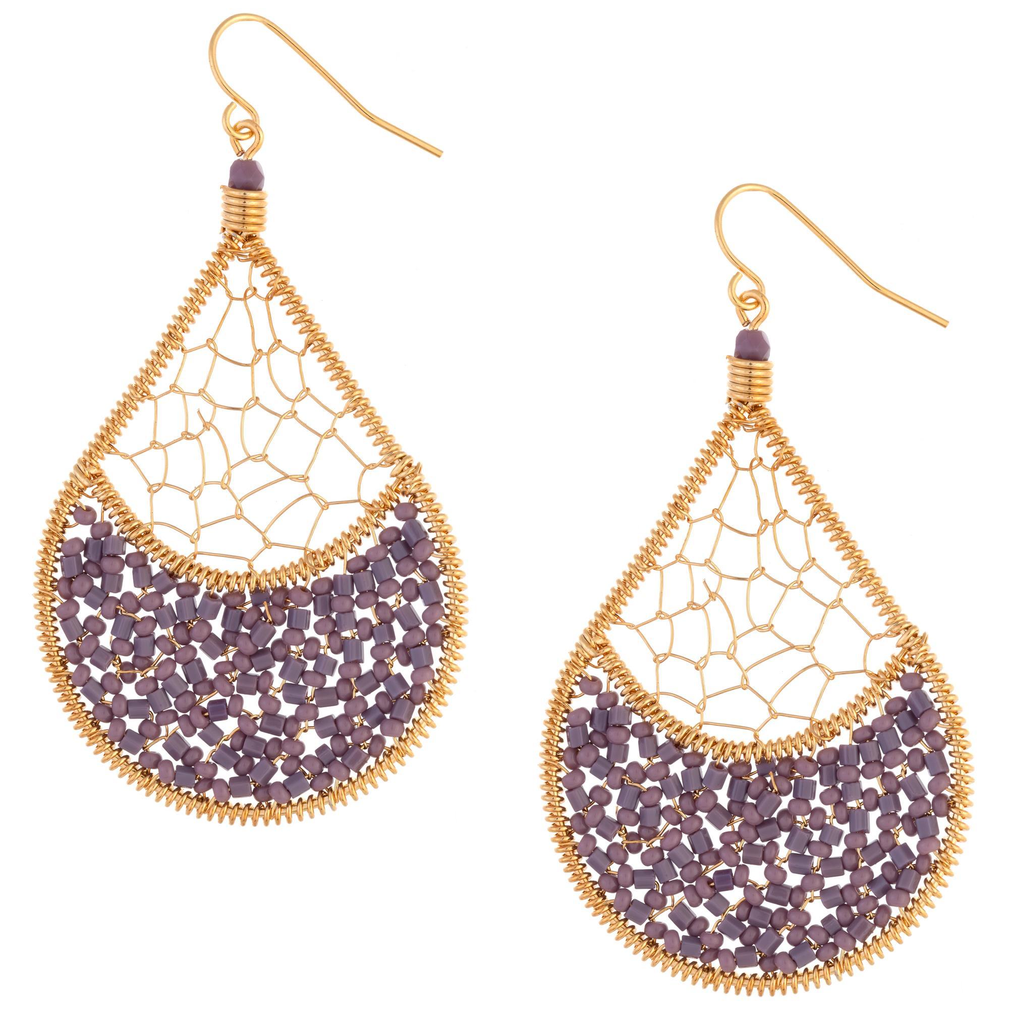 Threads & Beads Gold-Plated Earrings - Aaria Tees Aaria Tees
