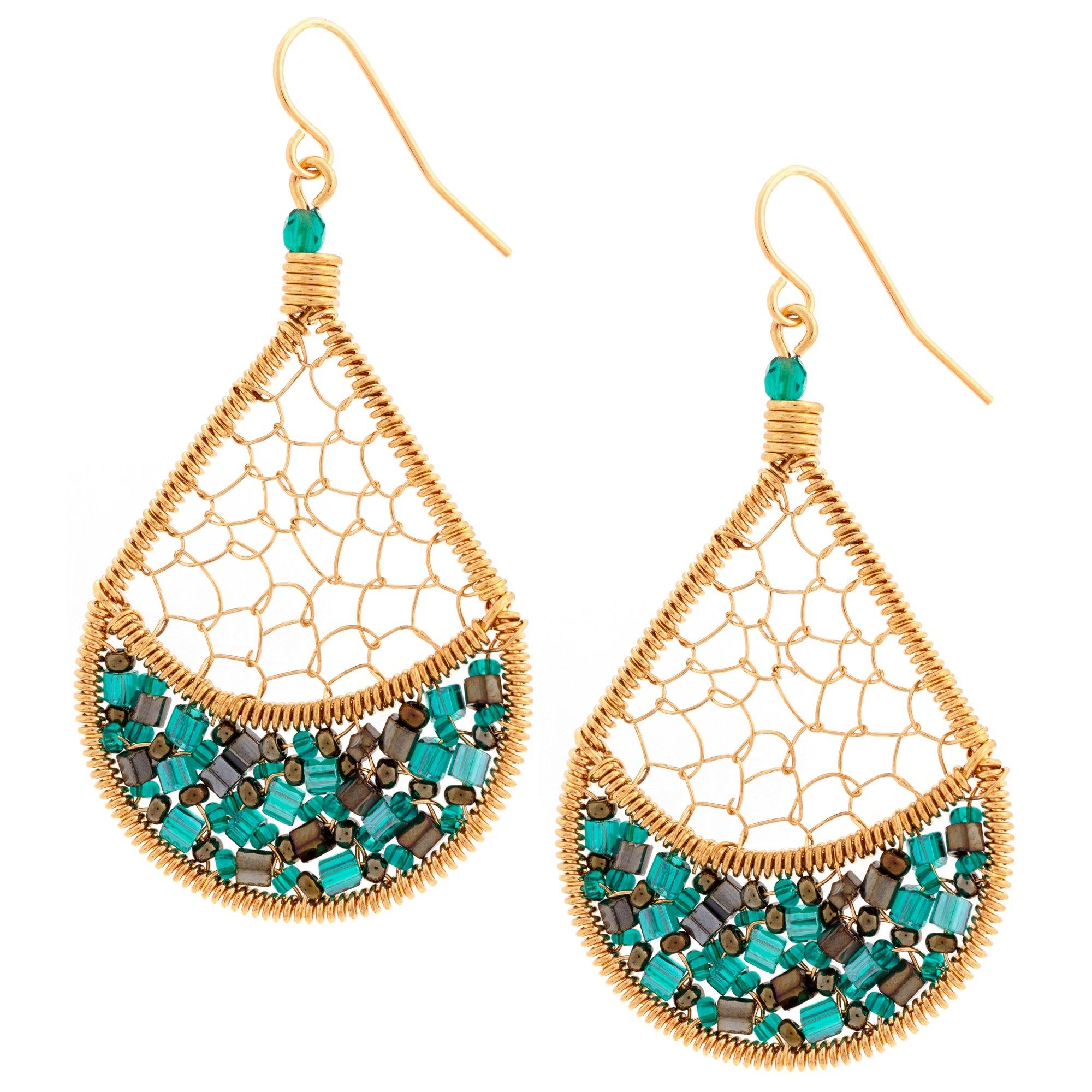 Threads & Beads Gold-Plated Earrings - Aaria Tees Aaria Tees