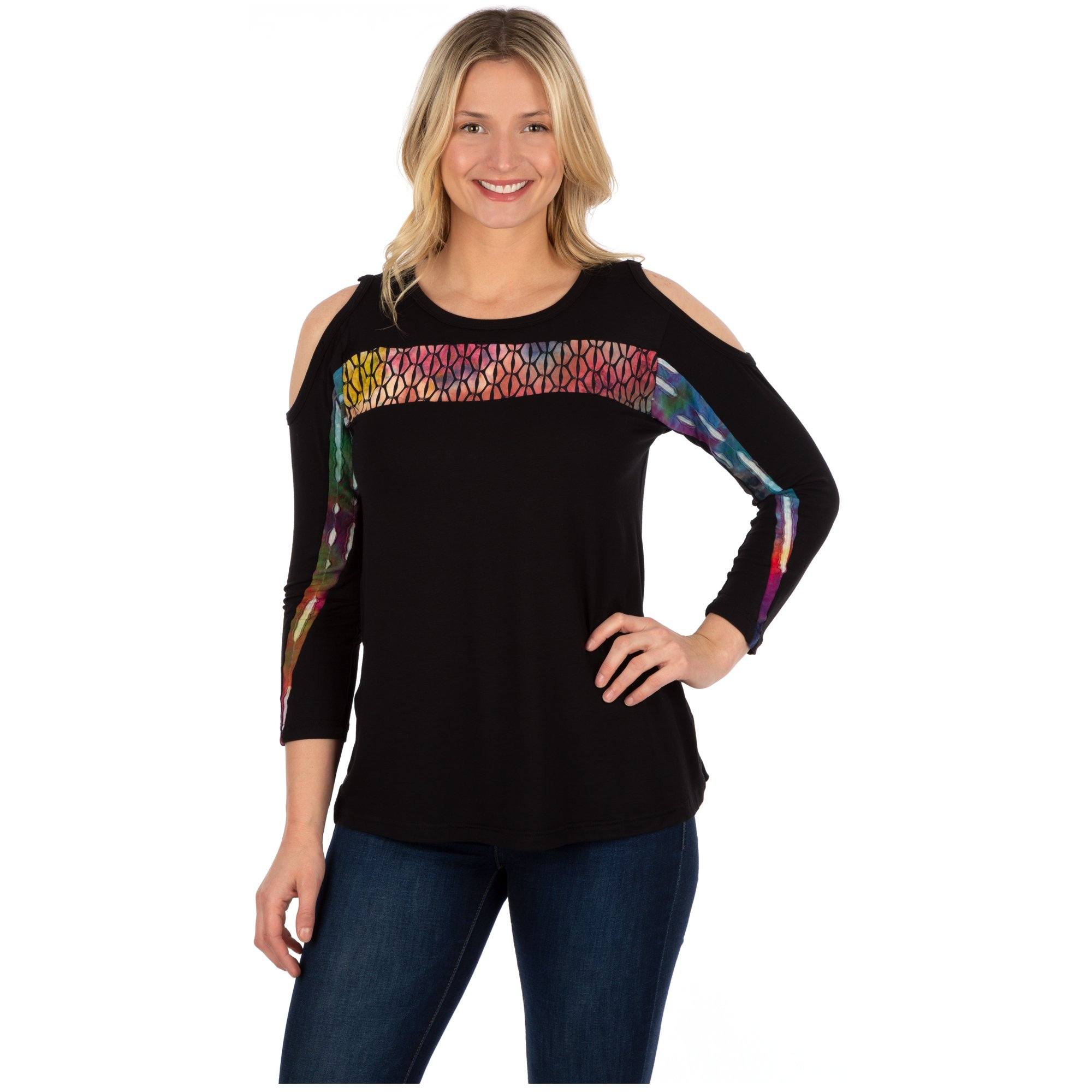 Slice Of Life Cold Shoulder Top - Aaria Tees Aaria Tees